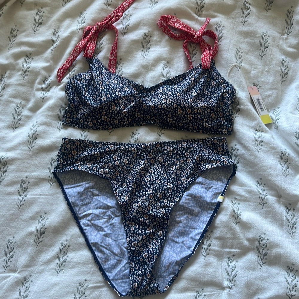 Summersalt Floral Bikini - Navy and Red